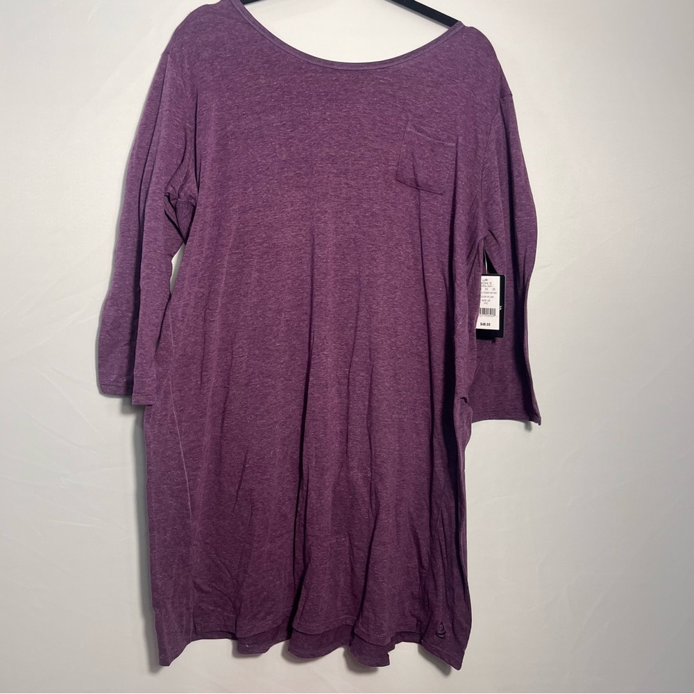 Plus Size Cuddl Duds Essentials 3/4 Sleeve Sleepshirt Sz 1X NWT - Picture 2 of 8